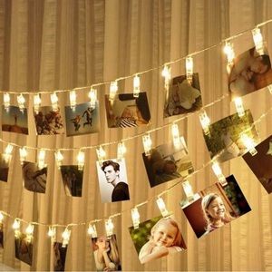 Photo garland with clip lights